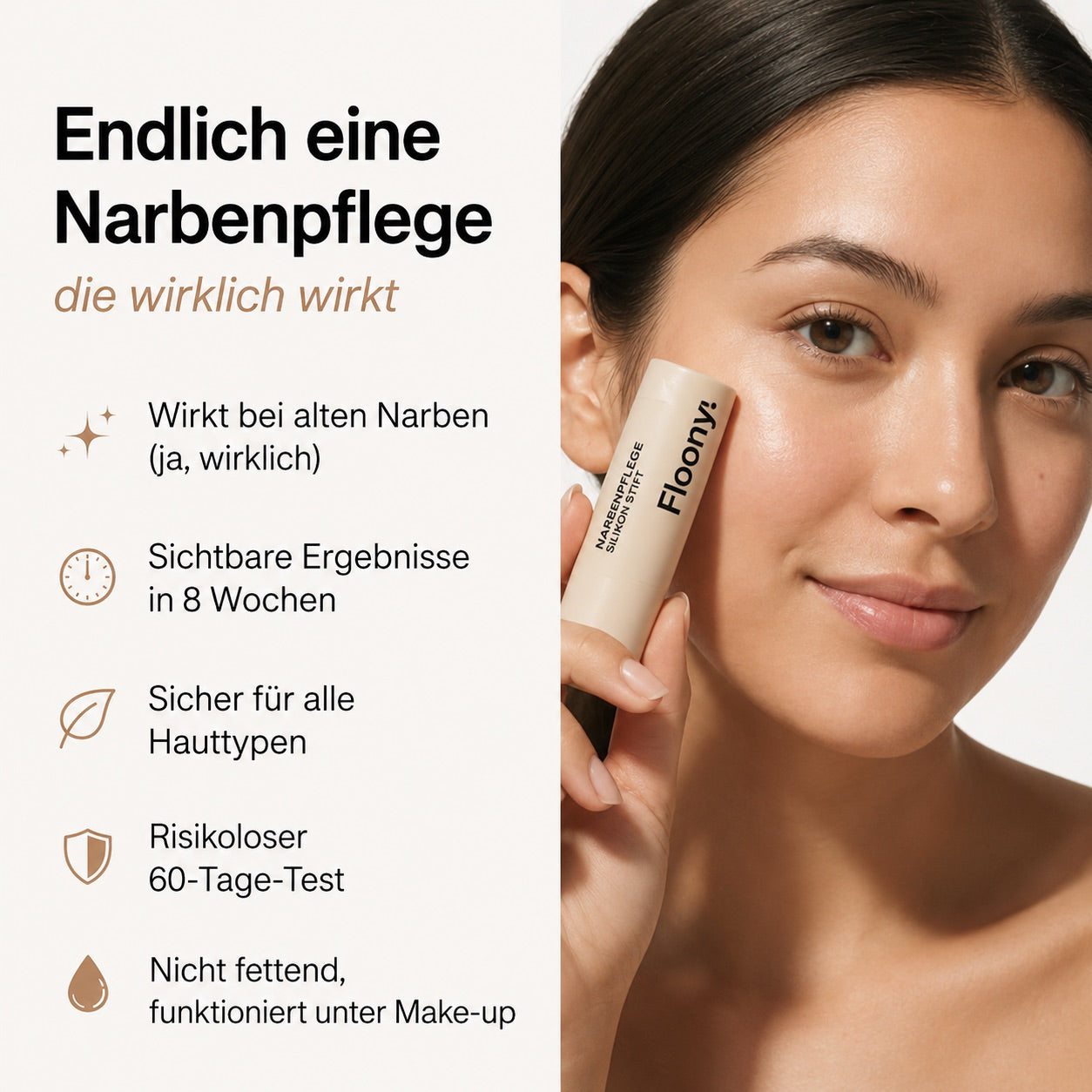 Vorher und nachher: Verbesserung von Aknenarben mit Floony